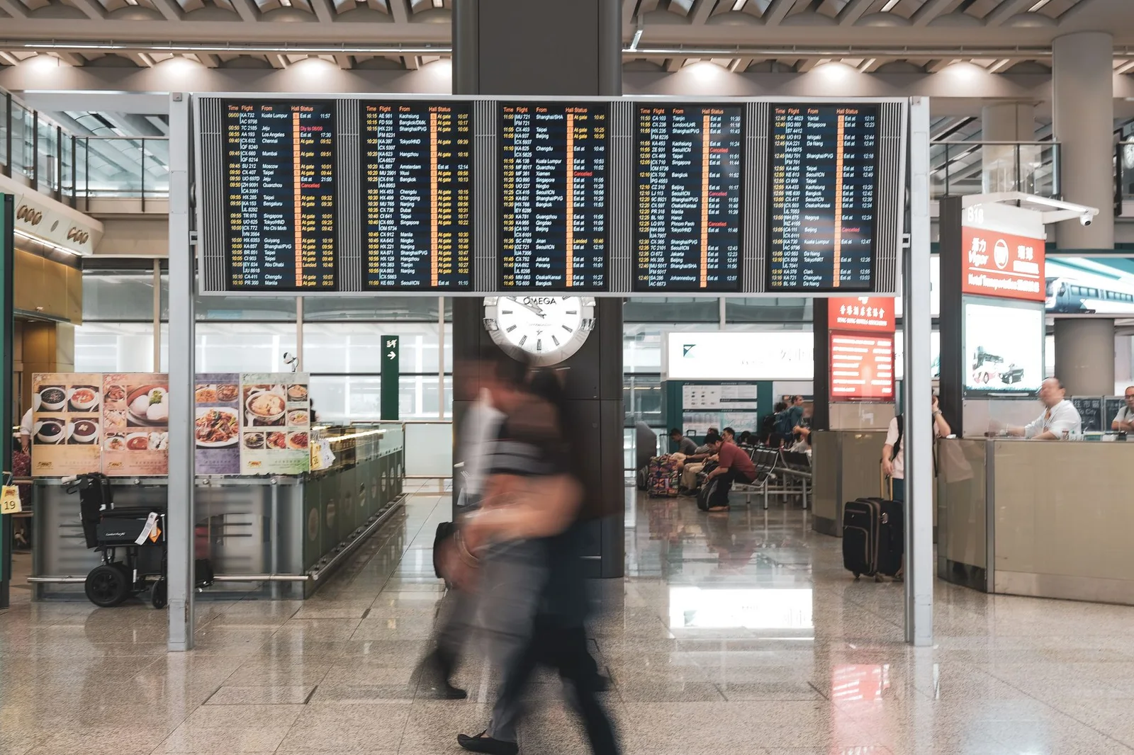 International outbound flight — In transit